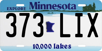 MN license plate 373LIX