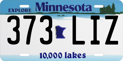 MN license plate 373LIZ