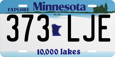 MN license plate 373LJE