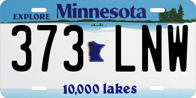 MN license plate 373LNW