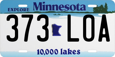 MN license plate 373LOA