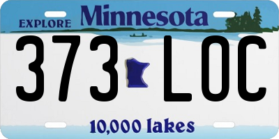MN license plate 373LOC