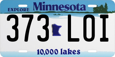 MN license plate 373LOI