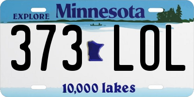 MN license plate 373LOL