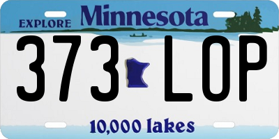 MN license plate 373LOP