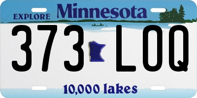 MN license plate 373LOQ