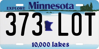 MN license plate 373LOT