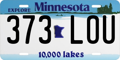 MN license plate 373LOU