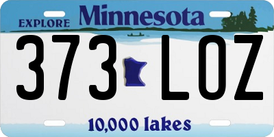 MN license plate 373LOZ
