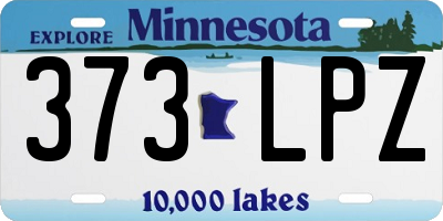 MN license plate 373LPZ