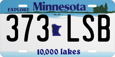 MN license plate 373LSB