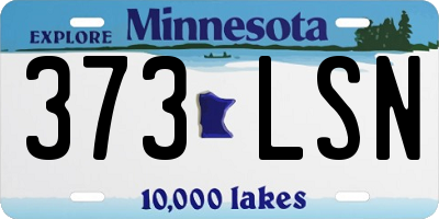 MN license plate 373LSN
