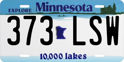 MN license plate 373LSW