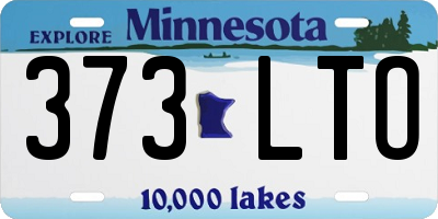 MN license plate 373LTO