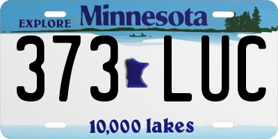 MN license plate 373LUC