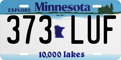 MN license plate 373LUF
