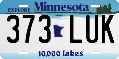 MN license plate 373LUK