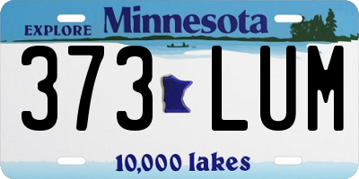 MN license plate 373LUM