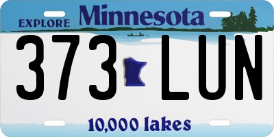 MN license plate 373LUN