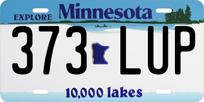 MN license plate 373LUP