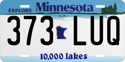 MN license plate 373LUQ