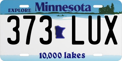 MN license plate 373LUX