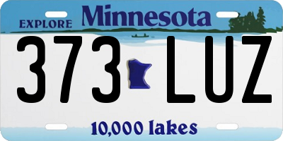 MN license plate 373LUZ