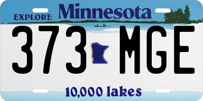 MN license plate 373MGE