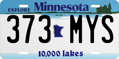 MN license plate 373MYS