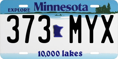 MN license plate 373MYX