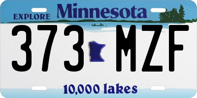 MN license plate 373MZF