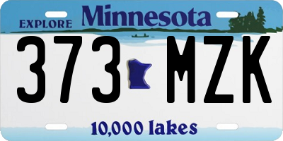 MN license plate 373MZK