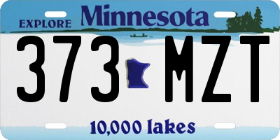 MN license plate 373MZT