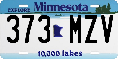 MN license plate 373MZV
