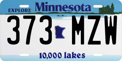 MN license plate 373MZW