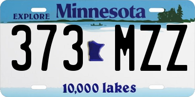 MN license plate 373MZZ