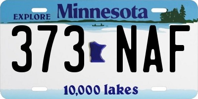 MN license plate 373NAF
