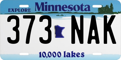 MN license plate 373NAK