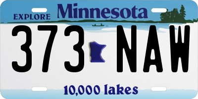 MN license plate 373NAW