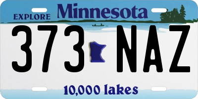 MN license plate 373NAZ