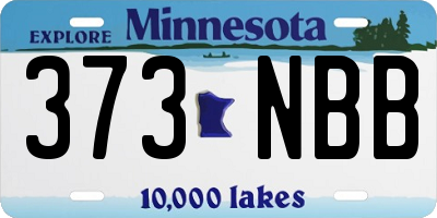 MN license plate 373NBB