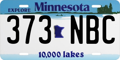 MN license plate 373NBC