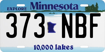 MN license plate 373NBF