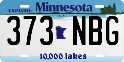 MN license plate 373NBG