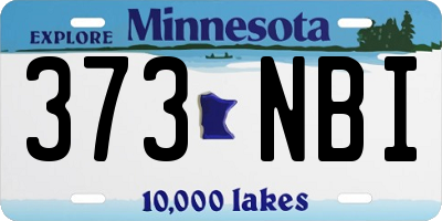 MN license plate 373NBI