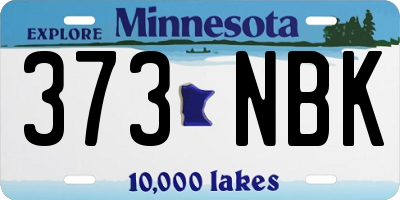 MN license plate 373NBK