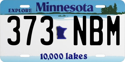 MN license plate 373NBM