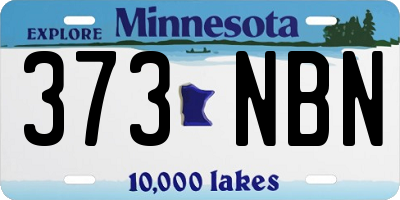 MN license plate 373NBN