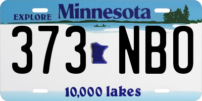 MN license plate 373NBO