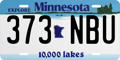 MN license plate 373NBU